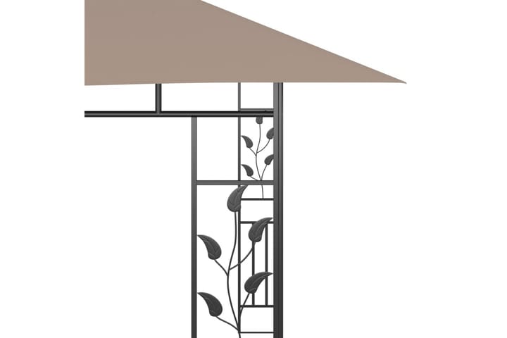 Huvimaja hyttysverkolla 4x3x2,73 m harmaanruskea 180 g/m² - Taupe - Puutarhakalusteet - Aurinkosuoja - Paviljonki
