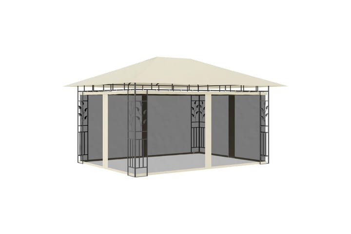 Huvimaja hyttysverkolla 4x3x2,73 m kerma 180 g/m² - Puutarhakalusteet - Aurinkosuoja - Paviljonki