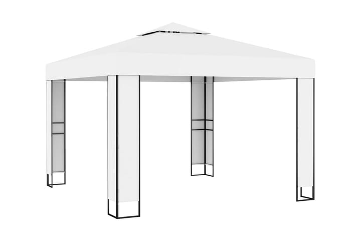 Huvimaja tuplakatolla 3x3 m valkoinen - Valkoinen - Puutarhakalusteet - Aurinkosuojat - Paviljongit - Kokonainen paviljonki