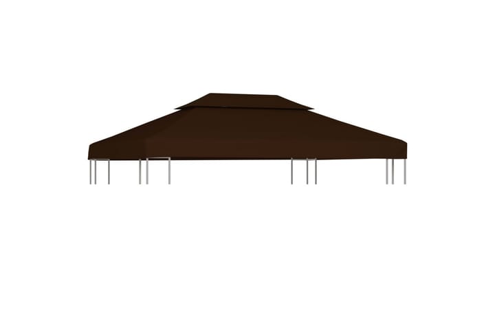 Huvimajan katto 2 kerrosta 310 g/m² 4x3 m ruskea - Puutarhakalusteet - Aurinkosuojat - Paviljongit