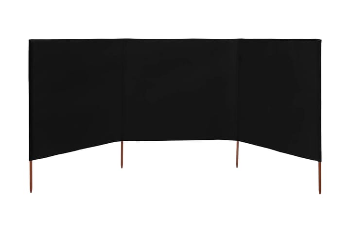 Tuulensuojakangas 3 paneelilla 400 x 120 cm musta - Musta - Puutarhakalusteet - Aurinkosuojat - Sermit ja tuulisuojat