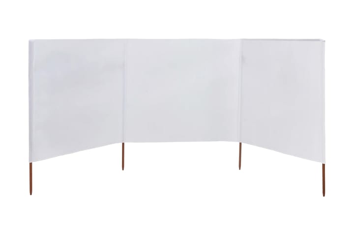 Tuulensuojakangas 3 paneelilla 400 x 120 cm valkoinen - Valkoinen - Puutarhakalusteet - Aurinkosuojat - Sermit ja tuulisuojat