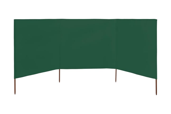 Tuulensuojakangas 3 paneelilla 400 x 120 cm vihreä - Vihreä - Puutarhakalusteet - Aurinkosuojat - Sermit ja tuulisuojat