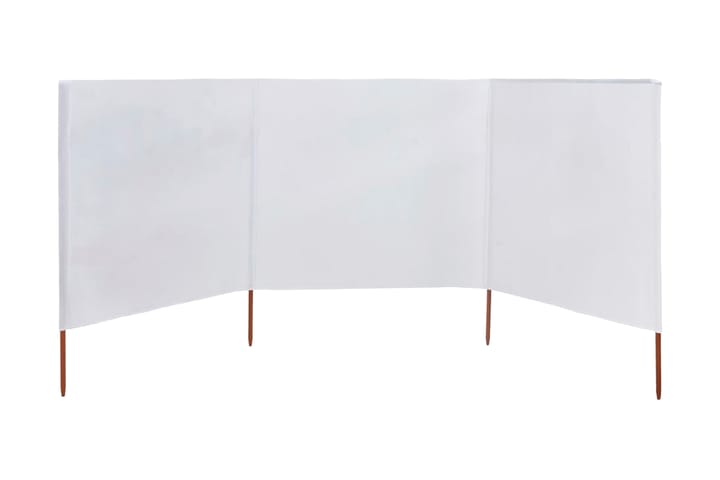 Tuulensuojakangas 3 paneelilla 400x160 cm hiekanvalkoinen - Valkoinen - Puutarhakalusteet - Aurinkosuoja - Sermit ja tuulisuojat