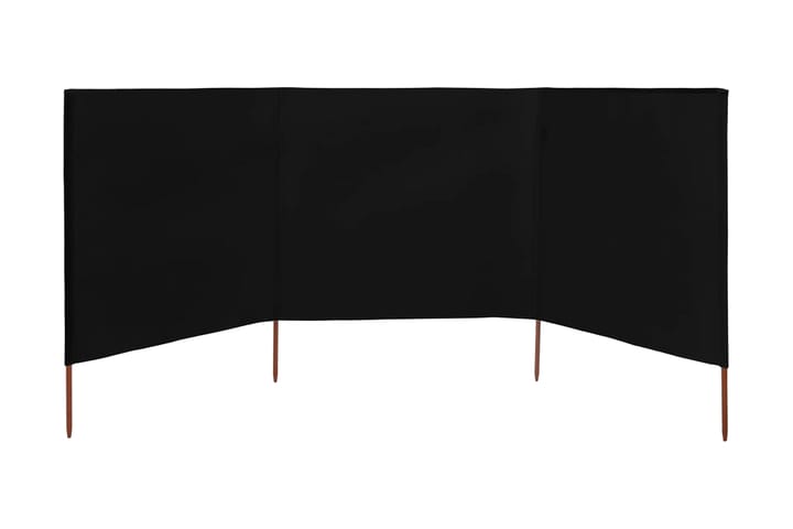 Tuulensuojakangas 3 paneelilla 400x160 cm musta - Puutarhakalusteet - Aurinkosuoja - Sermit ja tuulisuojat