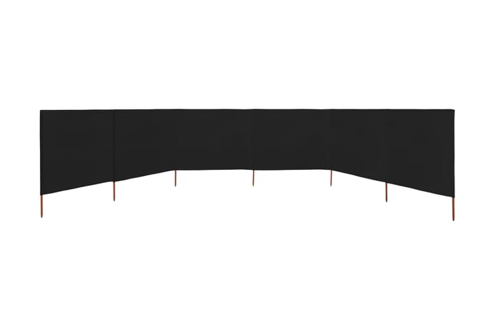 Tuulensuojakangas 6 paneelilla 800x120 cm musta - Musta - Puutarhakalusteet - Aurinkosuojat - Sermit ja tuulisuojat