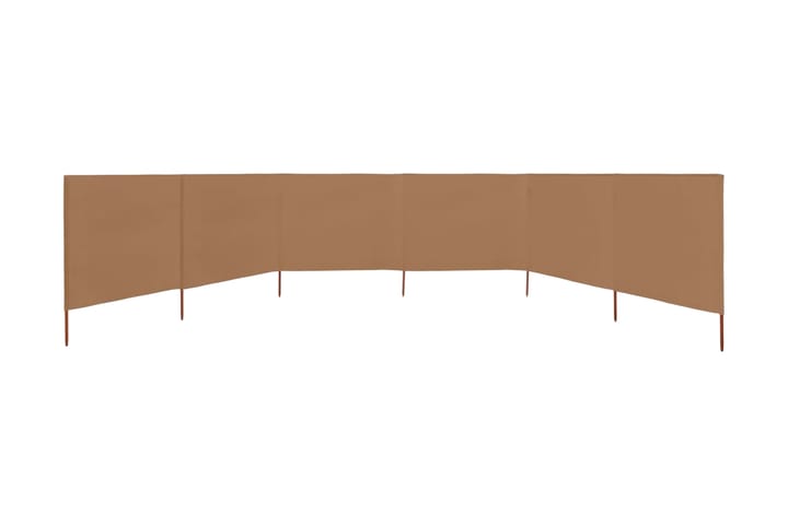 Tuulensuojakangas 6 paneelilla 800x160 cm ruskeanharmaa - Ruskea - Puutarhakalusteet - Aurinkosuoja - Sermit ja tuulisuojat