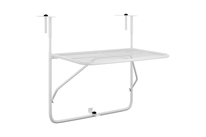 Parvekepöytä valkoinen 60x40 cm teräs - Valkoinen - Puutarhakalusteet - Parveke - Parvekekalusteet - Parvekepöytä