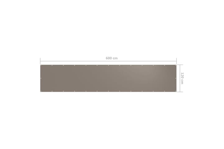 Parvekkeen suoja harmaanruskea 120x600 cm Oxford kangas - Taupe - Puutarhakalusteet - Aurinkosuojat - Markiisi
