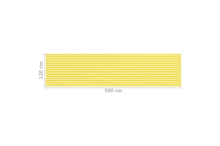Parvekkeen suoja keltainen ja valkoinen 120x500 cm HDPE - Puutarhakalusteet - Parveke - Turvallisuus & parvekkeen tuulisuoja - Parvekesuoja