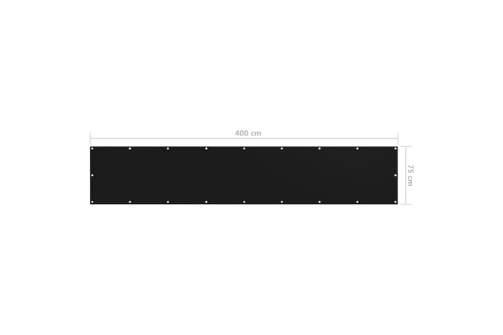 Parvekkeen suoja musta 75x400 cm Oxford kangas - Puutarhakalusteet - Parveke - Turvallisuus & parvekkeen tuulisuoja - Parvekesuoja