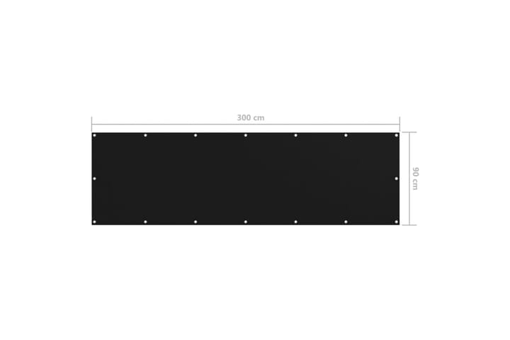 Parvekkeen suoja musta 90x300 cm Oxford kangas - Musta - Puutarhakalusteet - Parveke - Turvallisuus & parvekkeen tuulisuoja - Parvekesuoja