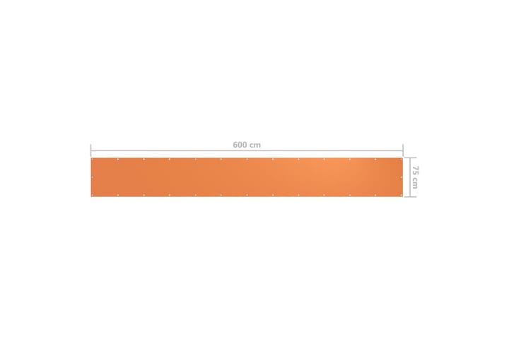 Parvekkeen suoja oranssi 75x600 cm Oxford kangas - Oranssi - Puutarhakalusteet - Parveke - Turvallisuus & parvekkeen tuulisuoja - Parvekesuoja