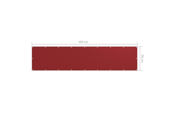 Parvekkeen suoja punainen 90x400 cm Oxford kangas - Punainen - Puutarhakalusteet - Parveke - Turvallisuus & parvekkeen tuulisuoja - Parvekesuoja