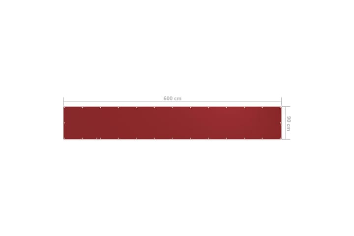 Parvekkeen suoja punainen 90x600 cm Oxford kangas - Punainen - Puutarhakalusteet - Parveke - Turvallisuus & parvekkeen tuulisuoja - Parvekesuoja
