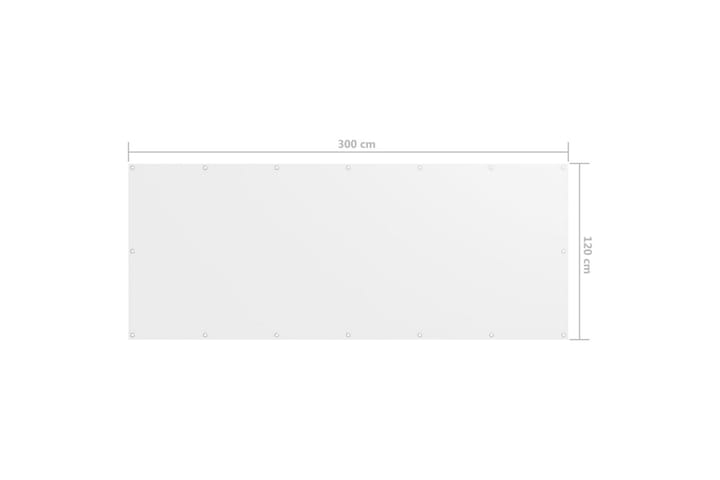 Parvekkeen suoja valkoinen 120x300 cm Oxford kangas - Valkoinen - Puutarhakalusteet - Parveke - Turvallisuus & parvekkeen tuulisuoja - Parvekesuoja