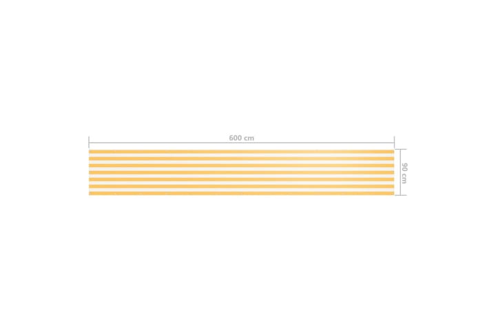 Parvekkeen suoja valkoinen ja keltainen 90x600 cm Oxford - Monivärinen - Puutarhakalusteet - Parveke - Turvallisuus & parvekkeen tuulisuoja - Parvekesuoja