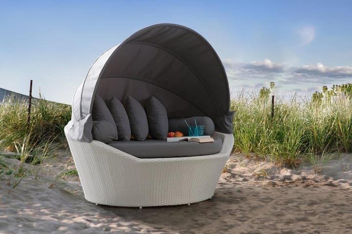 Aurinkosänky Sylt 127x165 cm - Valkoinen - Puutarhakalusteet - Tuolit & nojatuolit - Aurinkosänky & aurinkovaunu