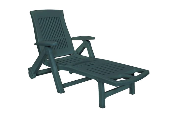 Aurinkotuoli jalkatuella muovi vihreä - Vihreä - Puutarhakalusteet - Tuolit & nojatuolit - Aurinkosänky & aurinkovaunu