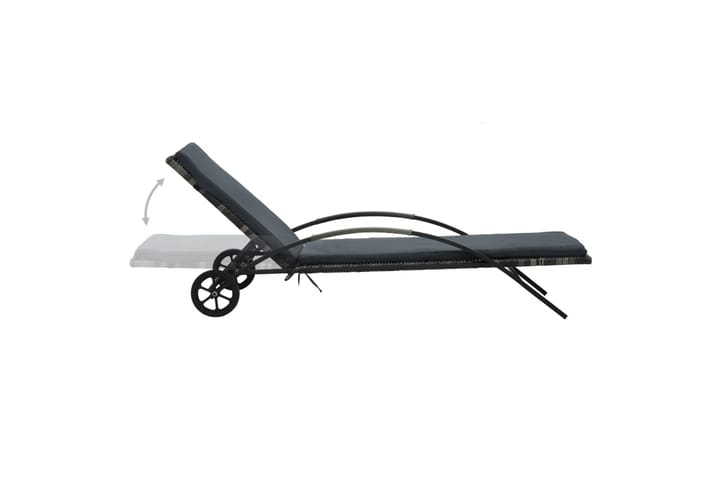 Aurinkotuolit ja pieni pöytä polyrottinki antrasiitti - Harmaa - Puutarhakalusteet - Tuolit & nojatuolit - Aurinkosänky & aurinkovaunu