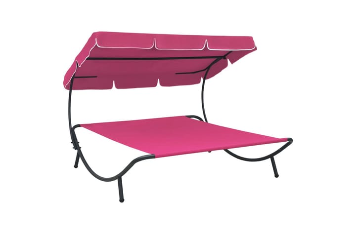 Aurinkovuode katoksella pinkki - Pinkki - Puutarhakalusteet - Tuolit & nojatuolit - Aurinkosänky & aurinkovaunu