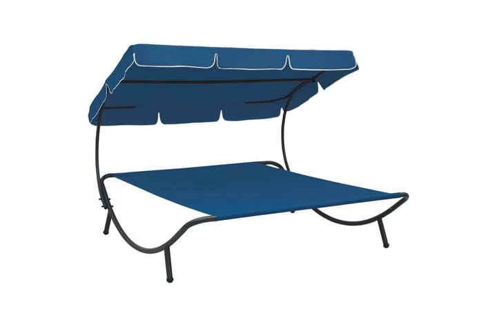 Aurinkovuode katoksella sininen - Sininen - Puutarhakalusteet - Tuolit & nojatuolit - Aurinkosänky & aurinkovaunu