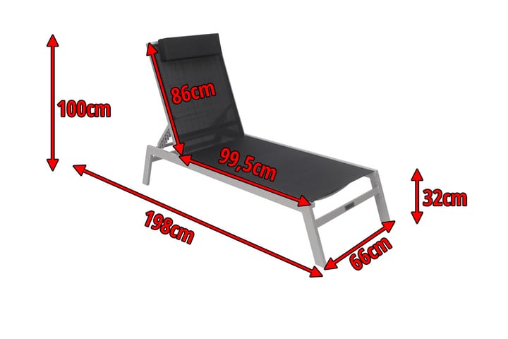 Aurinkovuode - Musta - Puutarhakalusteet - Tuolit & nojatuolit - Aurinkosänky & aurinkovaunu