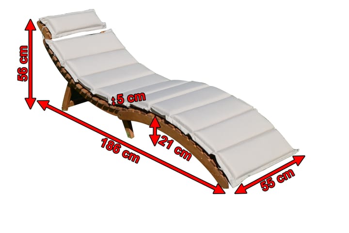Aurinkovuode - Valkoinen/Kerma - Puutarhakalusteet - Tuolit & nojatuolit - Aurinkosänky & aurinkovaunu