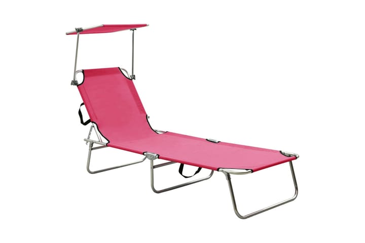 Kokoontaitettava aurinkotuoli katoksella teräs magenta - Pinkki - Puutarhakalusteet - Tuolit & nojatuolit - Aurinkosänky & aurinkovaunu