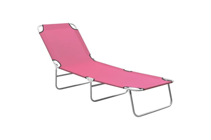 Kokoontaitettava aurinkotuoli teräs ja kangas pinkki - Pinkki - Puutarhakalusteet - Tuolit & nojatuolit - Aurinkosänky & aurinkovaunu