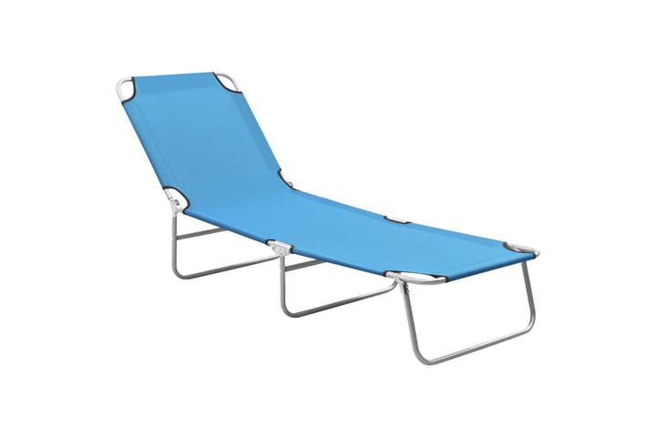Kokoontaitettava aurinkotuoli teräs ja kangas - Sininen - Puutarhakalusteet - Tuolit & nojatuolit - Aurinkosänky & aurinkovaunu