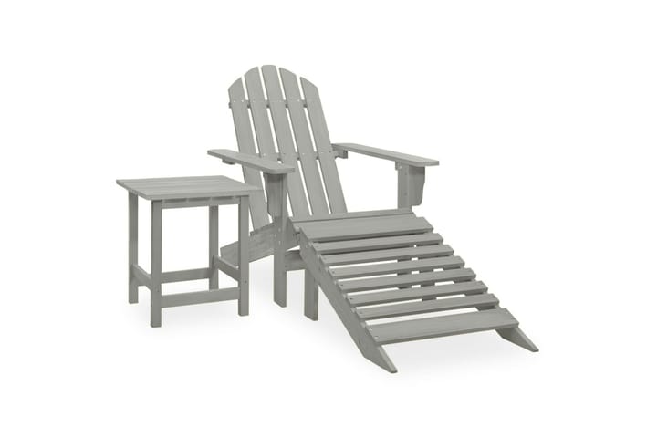 Adirondack-puutarhatuoli rahi ja pöytä täysi kuusi harmaa - Puutarhakalusteet - Tuolit & nojatuolit - Aurinkotuoli