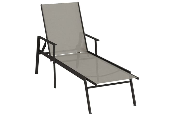 Aurinkotuoli teräs ja Textilene-kangas harmaa - Harmaa - Puutarhakalusteet - Tuolit & nojatuolit - Aurinkotuoli