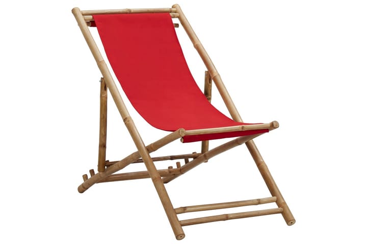 Kansituoli bambu ja kangas punainen - Punainen - Puutarhakalusteet - Tuolit & nojatuolit - Ulkotilan nojatuolit
