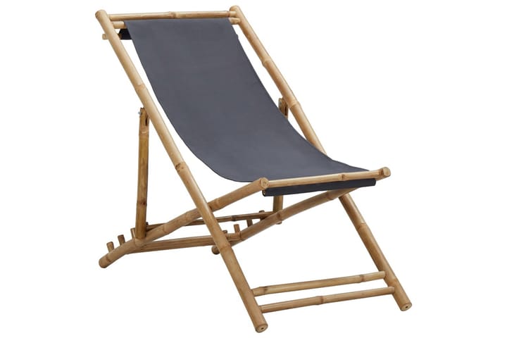 Kansituoli bambu ja kangas tummanharmaa - Harmaa - Puutarhakalusteet - Tuolit & nojatuolit - Aurinkotuoli