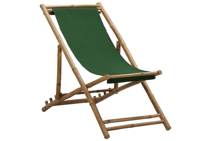 Kansituoli bambu ja kangas vihreä - Vihreä - Puutarhakalusteet - Tuolit & nojatuolit - Aurinkotuoli