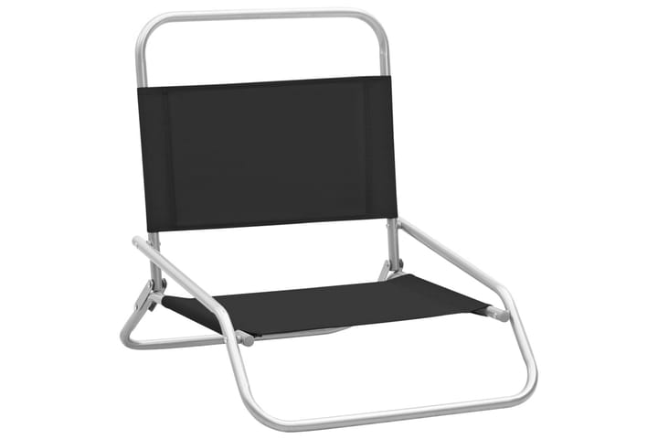 Kokoontaitettavat rantatuolit 2 kpl musta kangas - Puutarhakalusteet - Tuolit & nojatuolit - Aurinkotuoli