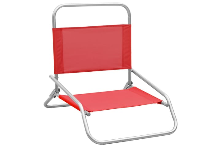 Kokoontaitettavat rantatuolit 2 kpl punainen kangas - Puutarhakalusteet - Tuolit & nojatuolit - Aurinkotuolit