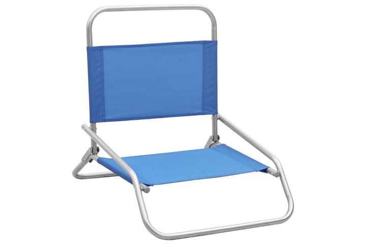 Kokoontaitettavat rantatuolit 2 kpl sininen kangas - Puutarhakalusteet - Tuolit & nojatuolit - Aurinkotuoli