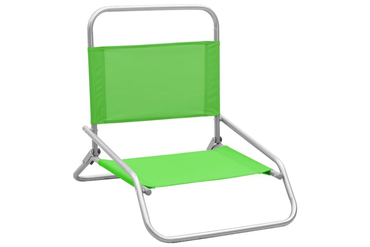 Kokoontaitettavat rantatuolit 2 kpl vihreä kangas - Puutarhakalusteet - Tuolit & nojatuolit - Aurinkotuoli