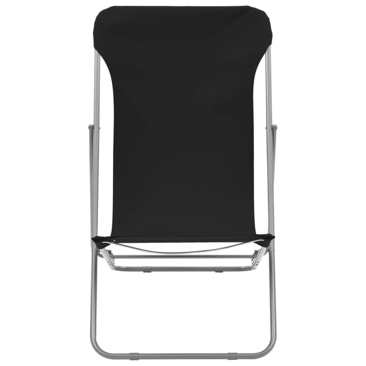 Kokoontaittuvat rantatuolit 2kpl teräs & Oxford-kangas musta - Musta - Puutarhakalusteet - Tuolit & nojatuolit - Aurinkotuolit