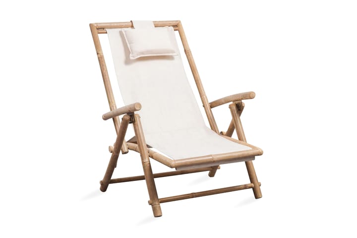 Rantatuoli bambu - Valkoinen - Puutarhakalusteet - Tuolit & nojatuolit - Aurinkotuolit - Kansituoli