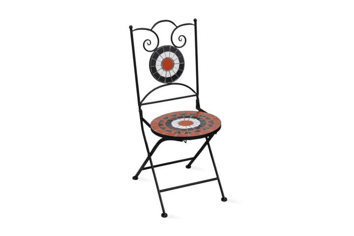 Taitettavat ulkotuolit 2kpl keramiikka terrakotta & - Monivärinen - Puutarhakalusteet - Tuolit & nojatuolit - Parveketuoli & taittotuoli
