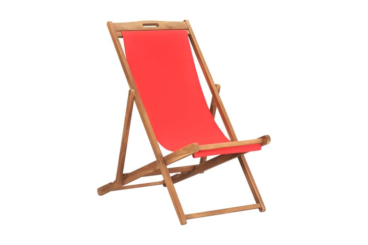 Kokoontaittuva rantatuoli täysi tiikki punainen - Punainen - Puutarhakalusteet - Tuolit & nojatuolit - Rantatuoli & retkituoli