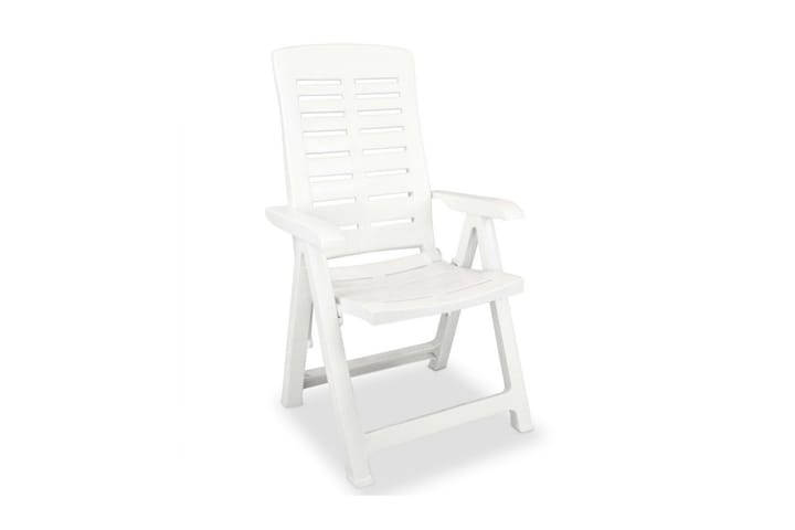 Kallistettavat puutarhatuolit 4 kpl muovi valkoinen - Valkoinen - Puutarhakalusteet - Tuolit & nojatuolit - Säätötuolit
