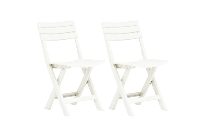 Kokoontaittuvat puutarhatuolit 2 kpl muovi valkoinen - Valkoinen - Puutarhakalusteet - Tuolit & nojatuolit - Säätötuolit