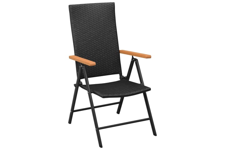 Puutarhatuolit 4 kpl polyrottinki musta - Musta - Puutarhakalusteet - Tuolit & nojatuolit - Säätötuoli