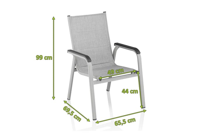 BasicPlus Ruokatuoli - Harmaa - Puutarhakalusteet - Tuolit & nojatuolit - Ulkotilan ruokatuoli