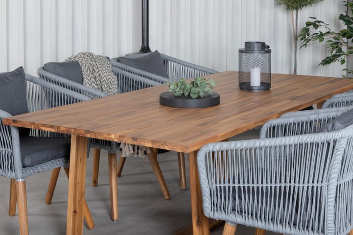 Käsinojallinen tuoli Chania Harmaa/Ruskea - Venture Home - Puutarhakalusteet - Tuolit & nojatuolit - Ulkotilan ruokatuoli