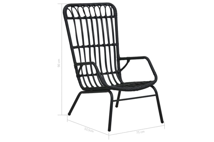 Puutarhatuoli polyrottinki musta - Musta - Puutarhakalusteet - Tuolit & nojatuolit - Ulkotilan ruokatuoli